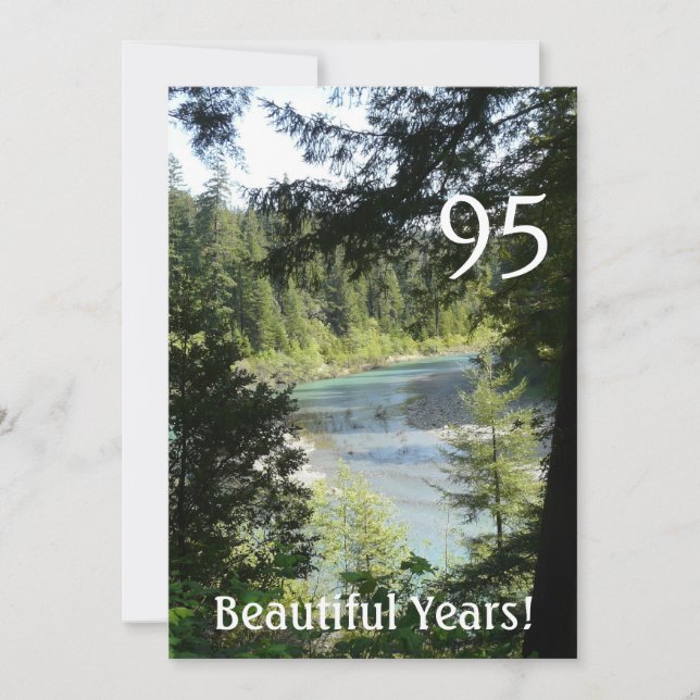 Invitación ¡95 años hermosos! - Cumpleaños+Lago woodland (Anverso)