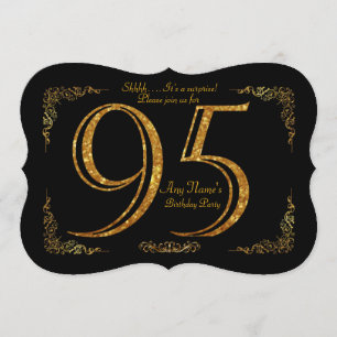 Invitación 95, fiesta de cumpleaños 95, gran Gatsby, negro y