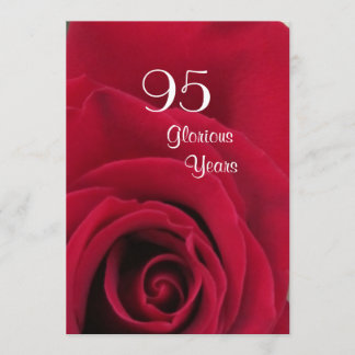 Invitación 95.o ¡Celebración del cumpleaños! - Rosa rojo