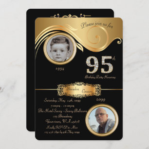 Invitación 95.o, hombre 95.o, art déco elegante del