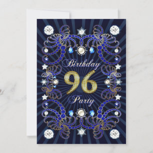 Invitación 96.ª fiesta de cumpleaños con masas de joyas
