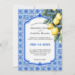 Invitación 🍋�9 Azul & Limone Romance  – Clásico