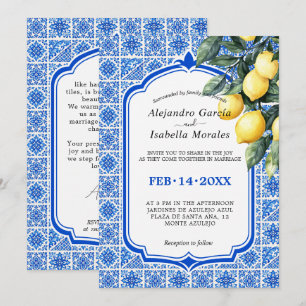 Invitación 🍋�9 Azul & Limone Romance – Clásico