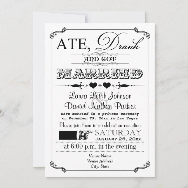 Invitación 9 de la boda del poster y de la pizarra (Anverso)