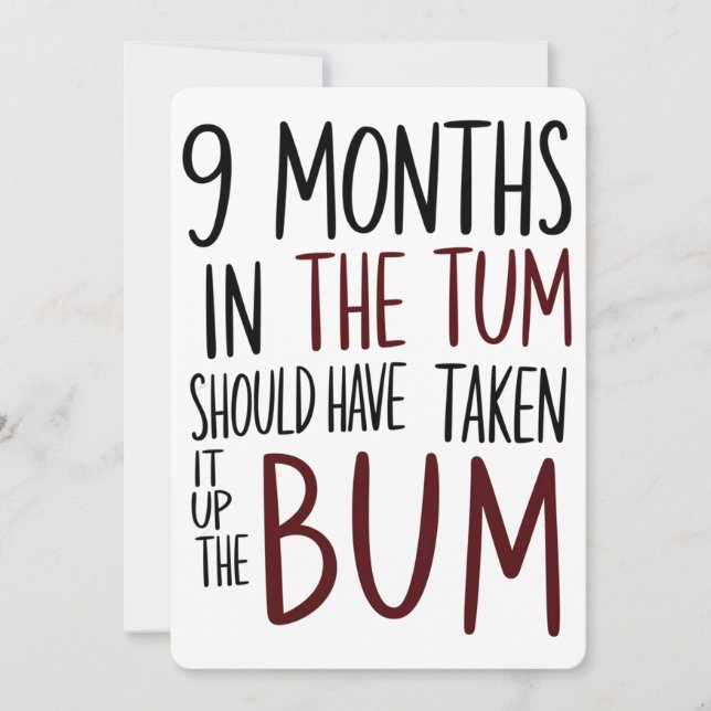 Invitación 9 Meses En El Tum Debieron Haberlo Tomado De Trase (Anverso)