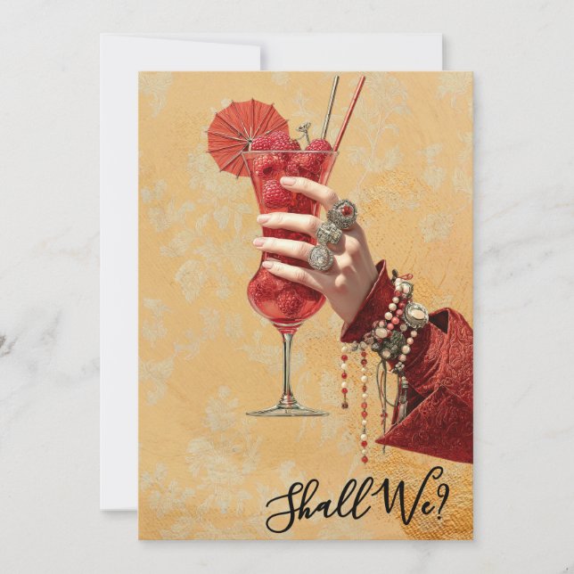 Invitación *~* A101 16 Cóctel Ornate FOTO DESPEDIDA DE SOLTER (Anverso)