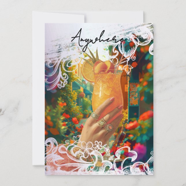 Invitación *~* A101 29 FOTO Cóctel en cualquier lugar  DESPED (Anverso)