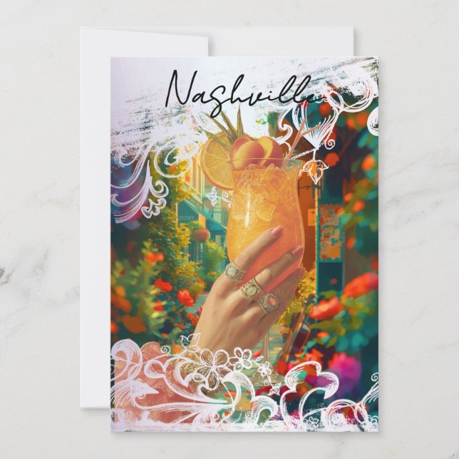 Invitación *~* A101 29 FOTO Cóctel Nashville BACHELORETTE (Anverso)