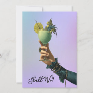 Invitación *~* A101 2 Cóctel  FOTO  Ornamentado  DESPEDIDA DE