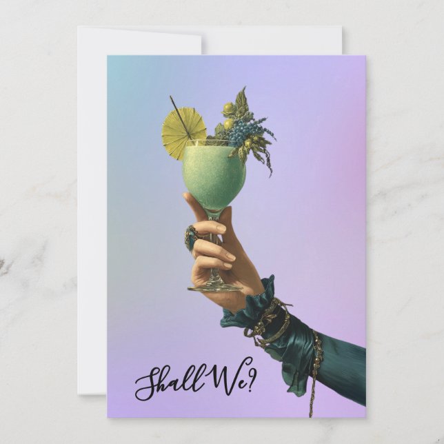 Invitación *~* A101 2 Cóctel  FOTO  Ornate  DESPEDIDA DE SOLT (Anverso)