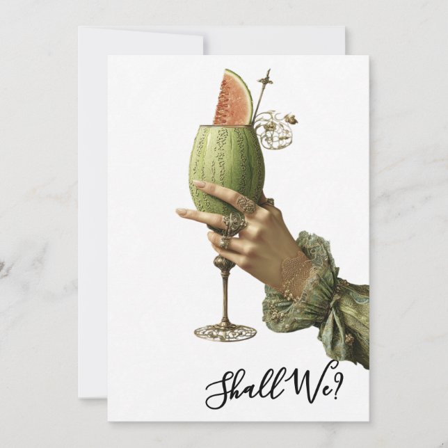 Invitación *~* A101 4 Cóctel Ornate FOTO DESPEDIDA DE SOLTERA (Anverso)