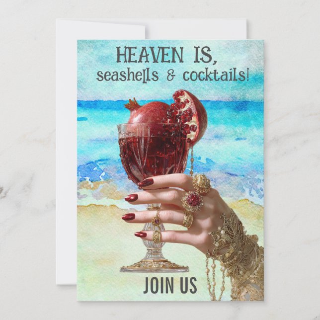 Invitación *~*  A101 Beach Cocktail 6 FOTO DESPEDIDA DE SOLTE (Anverso)