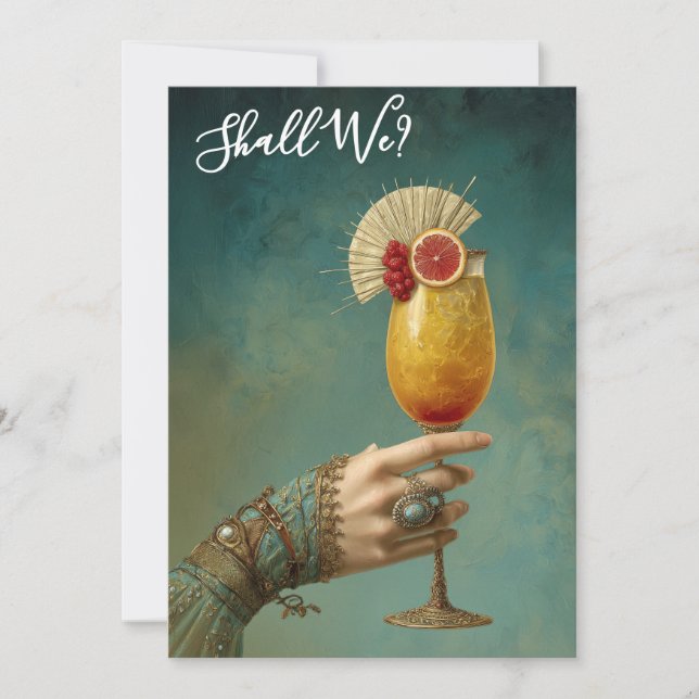 Invitación *~* A101  Cóctel Ornamentado FOTO 24 DESPEDIDA DE  (Anverso)