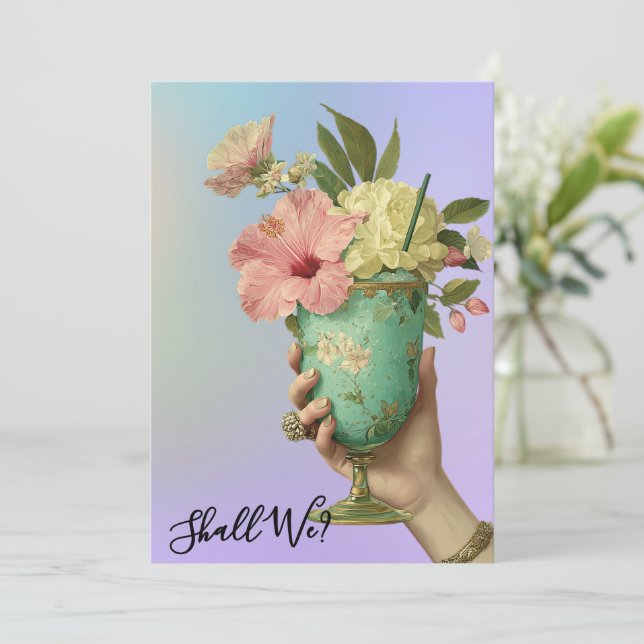 Invitación *~* A101 FOTO Ornate Cocktail 10 BACHELORETTE (Anverso de pie)