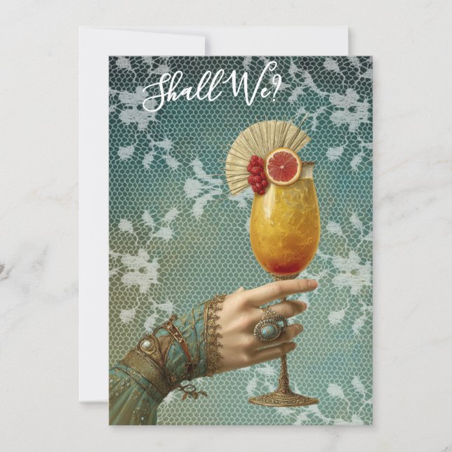 Invitación *~* A101 Ornate24 Fotografía de cóctel BACHELORETT (Anverso)