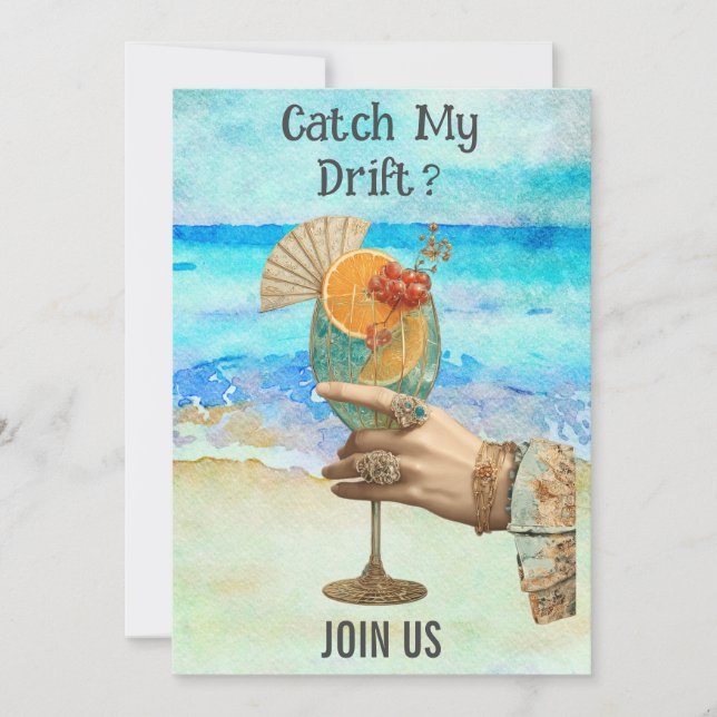 Invitación *~*  A101 SOLTERA  Cóctel de Playa 7  FOTO (Anverso)