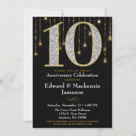 Invitación a 10 años Diamantes de oro negro
