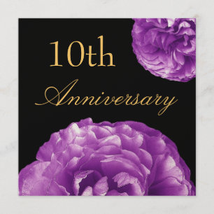 Invitación a 10 años - Rosas PURPLE
