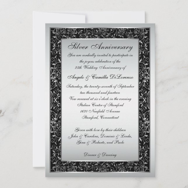 Invitación a 25º aniversario de Black Silver Ornat (Anverso)