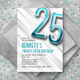Invitación a 25º cumpleaños de adultos Verde azula