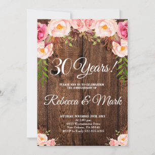 Invitación a 30 años, Boda Aniversario