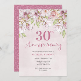 Invitación a 30 años Floral rosa