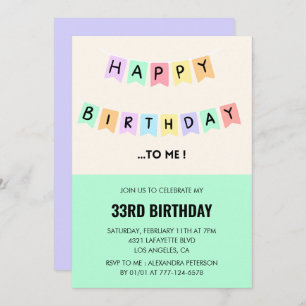 Invitación a 33 años Divertido cumpleaños feliz