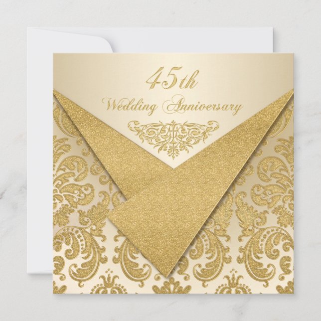 Invitación a 45º aniversario de FAUX Flaps Damask (Anverso)