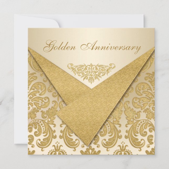Invitación a 50º aniversario de FAUX Flaps Damask (Anverso)