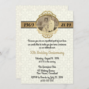 Invitación a 50 aniversario de Boda de estilo vint
