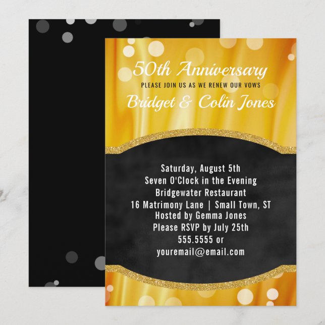 Invitación a 50 Aniversario de Renovación de Vow (Anverso / Reverso)