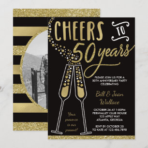 Invitación a 50° aniversario, Purpurina/Relieve me