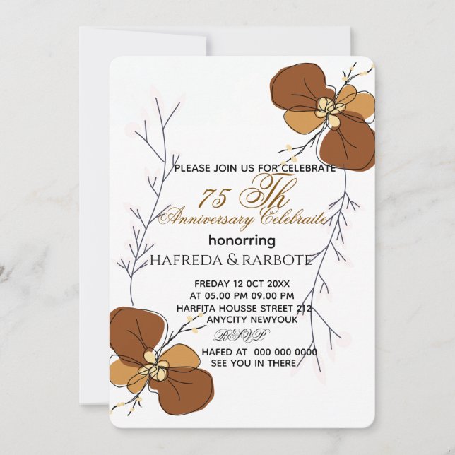 Invitación a 50 años, Boda de la vegetación Anni (Anverso)