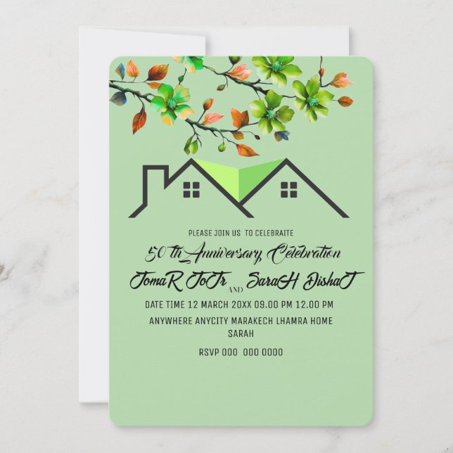 Invitación a 50 años, Boda de la vegetación Anni (Anverso)