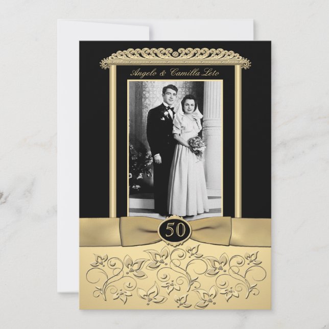 Invitación a 50 años con inserción de fotos (Anverso)