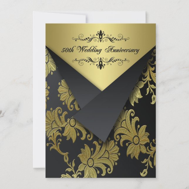 Invitación a 50 años de floral de oro negro (Anverso)