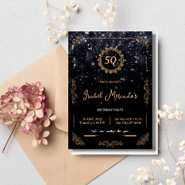 Invitación a 50 cumpleaños de Black Gold Luxury