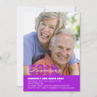 Invitación a 60 años Boda en morado