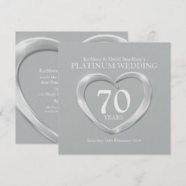 Invitación a 70 años del boda Platinum