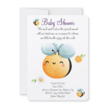 Invitación a abejas con acuarela
