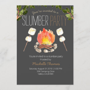 invitación a acampar al fiesta de cámping