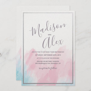 Invitación a acuarela de boda Pastel