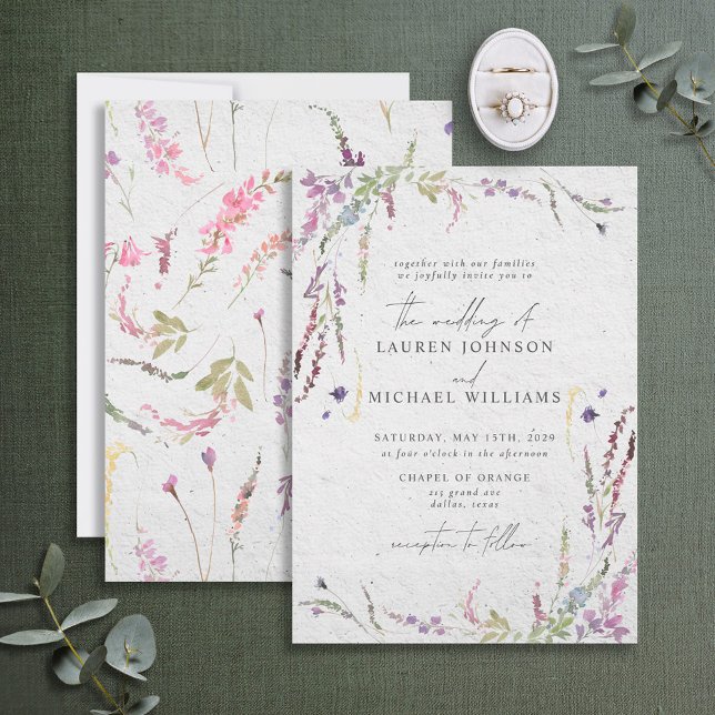 Invitación a acuarela de flores silvestres moderna (Subido por el creador)