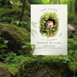Invitación a acuarela de hedgehog de Baby Shower