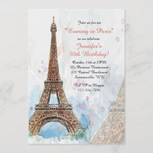 Invitación a acuarela de París