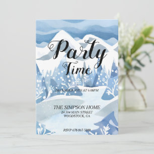 Invitación a acuarela de Winter Wonderland