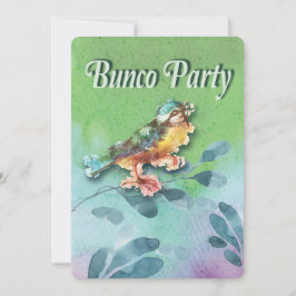 Invitación a acuarela del Fiesta de Bird Bunco Spr