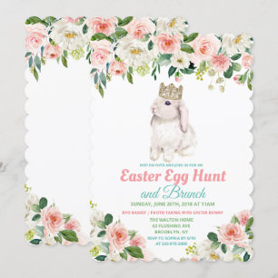 Invitación a acuarela floral de la caza de huevos