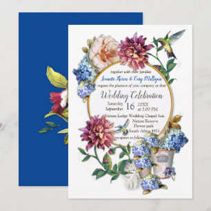 Invitación a acuarela floral de la era victoriana