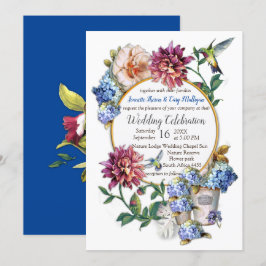 Invitación a acuarela floral de la era victoriana